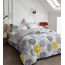 Uozzi Bedding Bunte Punkte, Bettbezug-Set, Doppelbett, rosa, gelb, grau, blau, Kreise, wendbar, Alternative 800 TC Kinder-Bettwäsche-Set, 1 Mikrofaser-Steppdecke mit 2 Kissenbezügen