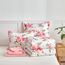 Bettwäsche-Set mit Blumenmuster, Weiß, Bett in einer Tasche, 7-teilig, King-Size-Größe, dunkelrosa, florales Mikrofaser-Bettwäsche-Set (1 Steppdecke, 2 Kissenbezüge, 1 rosa Bettlaken, 1 Spannbetttuch,