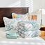 Leaves Comforter Sheet Set White Bed in a Bag 7 Pieces King Size Green Floral Microfiber Reversible Bedding Set (1 Comforter 2 Pillow Shams 1 Flat Sheet 1 Fitted Sheet 2 Pillowcases)