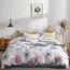 Uozzi Bedding Bunte Punkte, Bettbezug-Set, Doppelbett, rosa, gelb, grau, blau, Kreise, wendbar, Alternative 800 TC Kinder-Bettwäsche-Set, 1 Mikrofaser-Steppdecke mit 2 Kissenbezügen