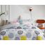 Uozzi Bedding Bunte Punkte, Bettbezug-Set, Doppelbett, rosa, gelb, grau, blau, Kreise, wendbar, Alternative 800 TC Kinder-Bettwäsche-Set, 1 Mikrofaser-Steppdecke mit 2 Kissenbezügen