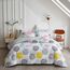 Uozzi Bedding Bunte Punkte, Bettbezug-Set, Doppelbett, rosa, gelb, grau, blau, Kreise, wendbar, Alternative 800 TC Kinder-Bettwäsche-Set, 1 Mikrofaser-Steppdecke mit 2 Kissenbezügen