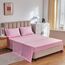 Bettwäsche-Set mit Blumenmuster, graues Bett in einer Tasche, 7-teilig, Queen-Size-Größe, Rosa, Weiß, Blumenmuster, Mikrofaser, wendbares Bettwäsche-Set (1 Steppdecke, 2 Kissenbezüge, 1 rosa Bettlaken