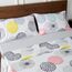 7-teiliges Bettwäsche-Set für Queen-Size-Bett in einer Tasche, bunte Punkte, weiche Mikrofaser, wendbares Bettwäsche-Set (1 Steppdecke, 2 Kissenbezüge, 1 Bettlaken, 1 Spannbetttuch, 2 Kissenbezüge)