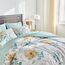 Leaves Comforter Sheet Set White Bed in a Bag 7 Pieces King Size Green Floral Microfiber Reversible Bedding Set (1 Comforter 2 Pillow Shams 1 Flat Sheet 1 Fitted Sheet 2 Pillowcases)