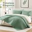 Comfort Spaces Kienna Steppdecken-Set, luxuriös, doppelseitig, genäht, für alle Jahreszeiten, leicht, Tagesdecke, Bettwäsche, passende Kissenbezüge, Seafoam, 3-teilig