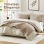 Comfort Spaces Kienna Steppdecken-Set, luxuriös, doppelseitige Nähte, für alle Jahreszeiten, leicht, Tagesdecke, Bettdecke, passende Kissenbezüge, Full/Queensize, 228,6 x 228,6 cm, Taupe