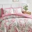 Uozzi Bedding Bed in a Bag 6-teiliges Bettwäsche-Set für Doppelbett, rosa und grüne Blätter, Blumendruck, weiche Mikrofaser, wendbar, 1 Bettlaken, Spannbetttuch, Kopfkissenbezug, Kopfkissenbezüge, Set