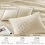 Comfort Spaces Kienna Steppdecken-Set, doppelseitige Nähte, Sommerdecke, leicht, weich, für alle Jahreszeiten, passender Kissenbezug, Elfenbein, Decke für Doppelbett (228,6 x 228,6 cm), 3-teilig