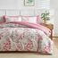 Uozzi Bedding Bed in a Bag 7-teiliges Queen-Size-Bettwäsche-Set mit rosa grünen Blättern und Blumendruck, weiche Mikrofaser, wendbar (1 Decke, 2 Kissenbezüge, 1 Bettlaken, Spannbetttuch, Kissenbezüge)