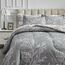 UOZZI BEDDING Bett in a Bag 7-teiliges King-Size-Bettwäsche-Set mit grauen Ästen mit gelben Punkten – weiche Mikrofaser, wendbares Bettdecken-Set (1 Bettdeckenbezug, 1 Spannbettlaken, 2 Kissenbezüge)