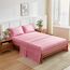 Uozzi Bedding Bed in a Bag 7-teiliges Queen-Size-Bettwäsche-Set mit rosa grünen Blättern und Blumendruck, weiche Mikrofaser, wendbar (1 Decke, 2 Kissenbezüge, 1 Bettlaken, Spannbetttuch, Kissenbezüge)