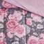 Bettwäsche-Set mit Blumenmuster, graues Bett in einer Tasche, 7-teilig, Queen-Size-Größe, Rosa, Weiß, Blumenmuster, Mikrofaser, wendbares Bettwäsche-Set (1 Steppdecke, 2 Kissenbezüge, 1 rosa Bettlaken