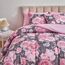 Bettwäsche-Set mit Blumenmuster, graues Bett in einer Tasche, 7-teiliges King-Size-Bettwäsche-Set (1 Bettdecke, 2 Kissenbezüge, 1 rosa Bettlaken, 1 Spannbetttuch, 2 Kissenbezüge)