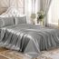 Homiest 3-teiliges Satin-Bettwäsche-Set, luxuriöses, seidiges Satin-Bettwäsche-Set mit tiefer Tasche, 1 Spannbetttuch + 1 Bettlaken + 1 Kissenbezug (Twin XL-Größe, hellgrau)