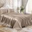 Homiest 4-teiliges Satin-Bettwäsche-Set, luxuriöses, seidiges Satin-Bettwäsche-Set mit tiefer Tasche, 1 Spannbetttuch + 1 Bettlaken + 2 Kissenbezüge (King-Size, Taupe)