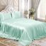 Homiest 4-teiliges Satin-Bettwäsche-Set, luxuriöses, seidiges Satin-Bettwäsche-Set mit tiefer Tasche, 1 Spannbetttuch + 1 Bettlaken + 2 Kissenbezüge (King-Size, Mintgrün)