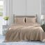 Homiest 4-teiliges Satin-Bettwäsche-Set, luxuriöses, seidiges Satin-Bettwäsche-Set mit tiefer Tasche, 1 Spannbetttuch + 1 Bettlaken + 2 Kissenbezüge (King-Size, Taupe)