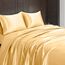 Homiest 4-teiliges Satin-Bettwäsche-Set, luxuriöses, seidiges Satin-Bettwäsche-Set mit tiefer Tasche, 1 Spannbetttuch + 1 Bettlaken + 2 Kissenbezüge (King-Size, Gold)