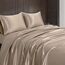 Homiest 4-teiliges Satin-Bettwäsche-Set, luxuriöses, seidiges Satin-Bettwäsche-Set mit tiefer Tasche, 1 Spannbetttuch + 1 Bettlaken + 2 Kissenbezüge (King-Size, Taupe)