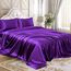 Homiest 4-teiliges RV-Satin-Bettwäsche-Set für Queen-Size-Betten, luxuriöses seidiges Satin-Bettwäsche-Set mit 25.4 cm tiefer Tasche, Camper-Queen-Bettlaken, kurze Queen, lila)