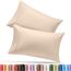 Utopia Bedding Queen-Kissenbezüge – 2er-Pack – Hotelverschluss – weicher, gebürsteter Mikrofaserstoff – schrumpf- und farbecht, Kissenbezüge 20 X 30 Inches (Queen, Beige)