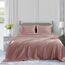 Homiest 3-teiliges Satin-Bettwäsche-Set, luxuriöses, seidiges Satin-Bettwäsche-Set mit tiefer Tasche, 1 Spannbetttuch + 1 Bettlaken + 1 Kissenbezug (Doppelbettgröße, Roségold)