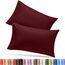 Utopia Bedding Queen-Kissenbezüge – 2er-Pack – Hotelverschluss – weicher, gebürsteter Mikrofaserstoff – schrumpf- und farbecht, Kissenbezüge 20 X 30 Inches (Queen, Burgunderrot)