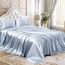 Homiest 3-teiliges Satin-Bettwäsche-Set mit tiefer Tasche, 1 Spannbetttuch + 1 Bettlaken + 1 Kissenbezug (Doppelbett, Babyblau)