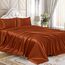 Homiest 4-teiliges Satin-Bettwäsche-Set, luxuriöses seidiges Satin-Bettwäsche-Set mit tiefen Taschen, 1 Spannbetttuch + 1 Bettlaken + 2 Kissenbezüge (Queen-Size-Größe, gebranntes Orange)