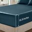 Homiest 4-teiliges extra tiefes Satin-Bettwäsche-Set, volle Größe, 45.7,61 cm tiefe Taschen-Bettlaken, tiefseeblaues Satin-Bettlaken-Set, weiches Spannbetttuch-Set, passend für ultratiefe Matratzen