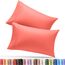 Utopia Bedding Queen-Kissenbezüge – 2er-Pack – Hotelverschluss – weicher, gebürsteter Mikrofaserstoff – schrumpf- und farbecht, Kissenbezüge 20 X 30 Inches (Queen, Koralle)