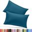 Utopia Bedding Queen-Kissenbezüge – 2er-Pack – Hotelverschluss – weicher, gebürsteter Mikrofaserstoff – schrumpf- und farbecht, Kissenbezüge 20 X 30 Inches (Queen, Jeansblau)