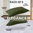 Utopia Bedding Queen-Kissenbezüge – 2er-Pack – Hotelverschluss – weicher, gebürsteter Mikrofaserstoff – schrumpf- und farbecht, Kissenbezüge 20 X 30 Inches (Queen, Olivgrün)