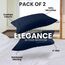 Utopia Bedding Standard-Kissenbezüge – 2er-Pack – Hotelverschluss – weicher, gebürsteter Mikrofaserstoff – schrumpf- und farbecht, Kissenbezüge 20 X 26 Inches (Standard, Marineblau)