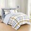 Elegant Comfort Luxuriöses Biesen-Design mit Doppelnadelnähten verhindert, DASS Sich die Füllung verschiebt und bündelt, Mikrofaser, kariert, goldfarben, Twin/Twin XL