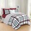 Elegant Comfort 8-teiliges Lodge Plaid Wende-Bettwäsche-Set – seidig weiches Komplett-Set beinhaltet Bettlaken-Set mit doppelseitigen Aufbewahrungstaschen, Twin/Twin XL, Burgunderrot