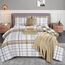 Elegant Comfort 8-teiliges Lodge wendbares Bettdecken-Set mit kariertem Karomuster, seidig weiches Komplett-Set mit doppelseitigen Aufbewahrungstaschen, King/Cal-King-Size-Bett, Taupe