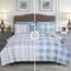 Elegant Comfort 8-teiliges Lodge Plaid Wende-Bettwäsche-Set – seidig weiches Komplett-Set beinhaltet Bettlaken-Set mit doppelseitigen Aufbewahrungstaschen, King/Cal King Size, Aqua