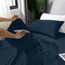 LUX Décor Bettwäsche-Set für Doppelbett, 3-teilig, gebürstete Mikrofaser, 40,6 cm tiefe Taschen, bestickter Kissenbezug, Hotel-Luxus-Bettlaken, Doppelbett-Bettwäsche-Set (Marineblau)