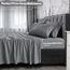 LUX Décor Bettwäsche-Set – 4-teiliges ultraweiches Mikrofaser-Bettlaken mit Bettlaken, 40,6 cm tiefem Spannbetttuch und Kissenbezügen, atmungsaktiv, Schlafzimmer-Dekor, Oeko-TEX, Dunkelgrau