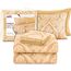 LUX Décor Paisley Queen-Bettwäsche-Set, 6-teilig, ultraweiches Mikrofaser, Bettlaken mit 40,6 cm tiefem Spannbetttuch und 4 Kissenbezügen, atmungsaktiv, Schlafzimmer-Dekor, Oeko-TEX - Taupe
