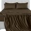 LUX Décor Queen-Bettwäsche-Set, 4-teilig, ultraweiches Mikrofaser, 40,6 cm tiefes Spannbetttuch und Kissenbezüge, kühlend und atmungsaktiv, Hotel-Luxus, Oeko-TEX - Braun