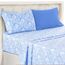 LUX Décor Paisleymuster für Doppelbett, 4-teilig, weiche Mikrofaser, knitterfrei, luxuriös Bedruckte Bettlaken mit Bettlaken, Spannbetttuch mit tiefen Taschen und 2 Kissenbezügen, Weiß/Blau