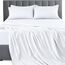 LUX Décor Cal King Bettlaken-Set, 4-teilig, ultraweiches Mikrofaser, 40,6 cm tiefes Spannbetttuch und Kissenbezüge, kühlend und atmungsaktiv, Hotel-Luxus, Oeko-TEX - Weiß