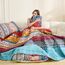 WONGS Bedding Böhmisches Bettwäsche-Set für Queensize-Betten, Boho-Streifenmuster, Bedruckte Bettdecke für alle Jahreszeiten, weiche Mikrofaser, Set 228.6x243.8 cm (3-teilig, Queensize-Bett)