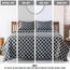 LUX Décor Quatrefoil Bettwäsche-Set – 4-teiliges ultraweiches Mikrofaser-Bettlaken mit Bettlaken, 40,6 cm tiefem Spannbetttuch und Kissenbezügen, atmungsaktiv, Schlafzimmer-Dekor, Oeko-TEX - Schwarz