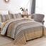WONGS BEDDING Steppdecken-Set für Kingsize-Bett, Boho-Streifen, 3-teilig, Boho-Stil, leichte Mikrofaser, Ganzjahres-Bettwäsche-Set für Queensize-Bett (264,2 x 228,6 cm), Braun
