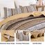 WONGS BEDDING Steppdecken-Set für Kingsize-Bett, Boho-Streifen, 3-teilig, Boho-Stil, leichte Mikrofaser, Ganzjahres-Bettwäsche-Set für Queensize-Bett (264,2 x 228,6 cm), Braun