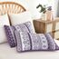 WONGS BEDDING Boho-Steppdecken-Set Queen-Size – Boho-Lila 3-teiliges Steppdecken-Set mit Streifen, leichte Mikrofaser, für alle Jahreszeiten, Bettdecken-Set für Queen-Bett (Queen, 244 x 229 cm)